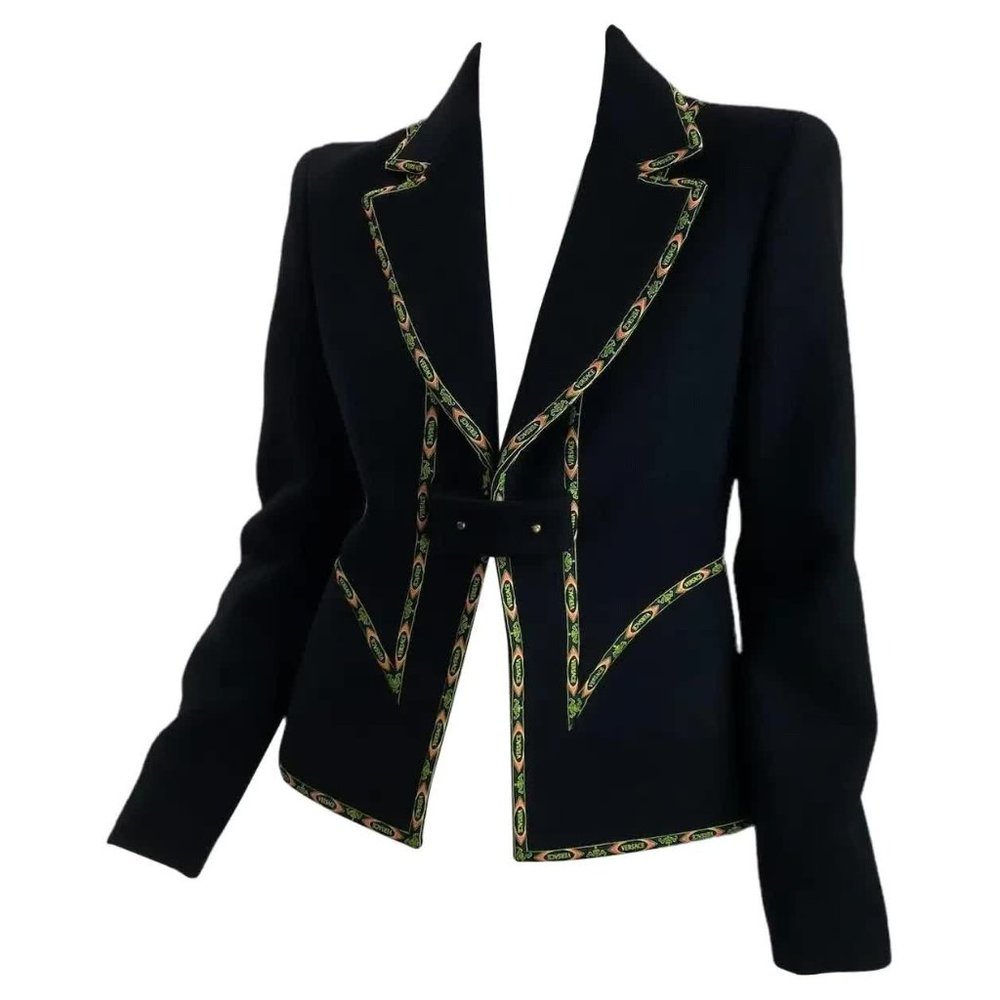 F/W 2002 Vintage Gianni Versace Couture Black Blazer 42 - 6 *New with tags*